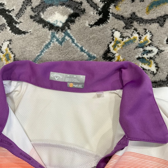 Calloway Woman's Purple and White Golf Shirt, Opti-Dri, Size M - Picture 7 of 11